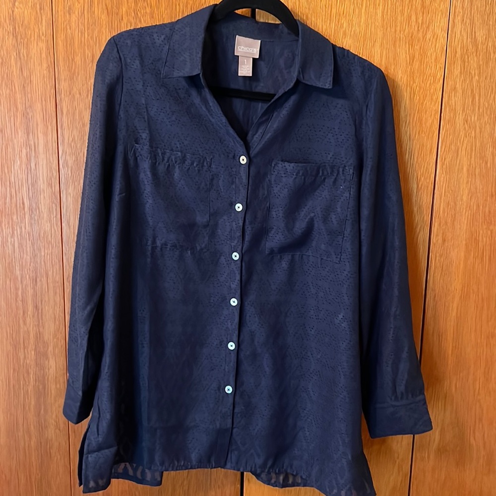 Women’s Chico button up sheer blouse